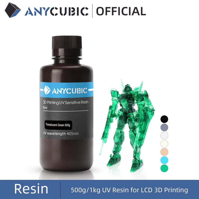 ANYCUBIC 500 г/1 кг жидкая Фотополимерная Смола 405nm УФ смола для ЖК дисплей 3D принтеры