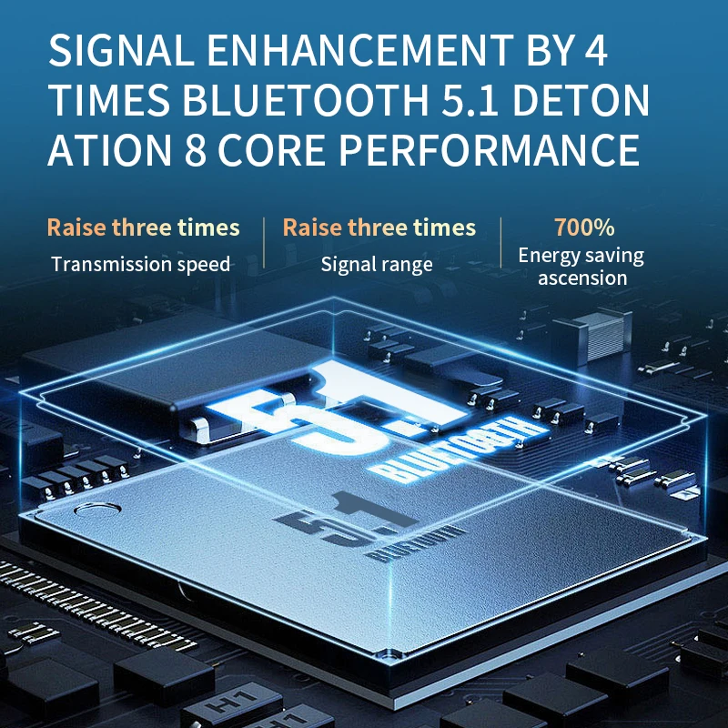 TWS Wireless Headphone Bluetooth V5.1 Earphones HIFI Stereo LED Display Sports Waterproof Noise Reduction Earbuds For HUAWEI IOS