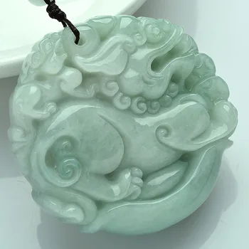 

Pure natural A-product jadeite stone Brave troops Mascot Hand carving Jade Nephrite mineral crystals Pendant Best Gifts
