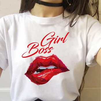 

Girl Lady Letter Print T Shirt Women Sexy Lips Top Tees Korean Style Fashion Women Tshirt Harajuku Tee Shirts Clothes