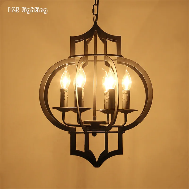 

American Village Vintage Pendant Lights Dining room Living room Pendant Lamp Bedroom Hanglamp 6 E27 LED 110/220V Chain Pendant