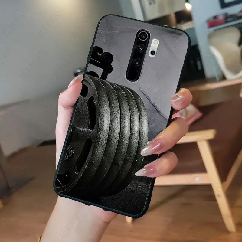 xiaomi leather case chain Bodybuilding Gym Fitness Coqu Soft Phone Cover for redmi note8pro note7 note5 note6pro 7 7A 8 8A Note8T note9s note9pro Cases xiaomi leather case