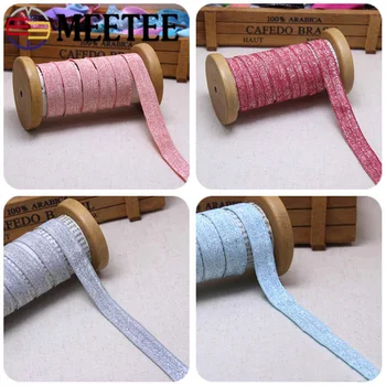 

Meetee 20M 15mm Nylon Elastic Bands Colorful Hemming Elastic Ribbon for Double-layered Edge Folding Bra Belt Spring Band