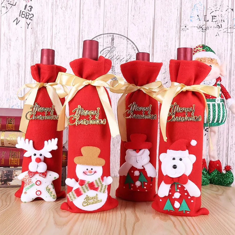 Urijk Navidad рождественские украшения для дома Чехол для бутылки вина Санта Клаус Новогоднее украшение обеденный стол Рождественский Декор