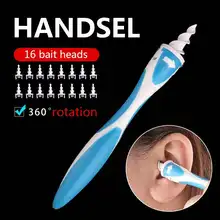 Rotary Silicone Ear Spoon Spiral Ear Picker Complimentary 16 Replaceable Ear Picks Household Products Personal Cleaning Supplies