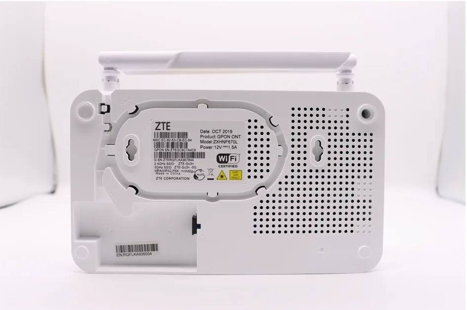 Original Zxa10 F670l Gpon Onu 4ge Mais 1tel Wifi 2.4ghz & 5ghz Inglês Firmware Ftth Fibra Óptica Terminal Ont 100 - Image 4