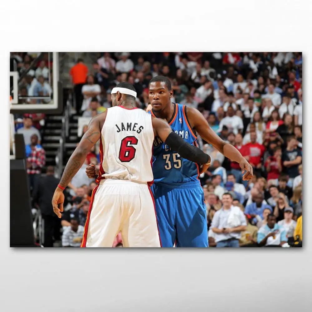 

Canvas Paintings basketball LeBron James vs Kevin Durant Sport Posters and Prints Wall Art for Living Room Decor