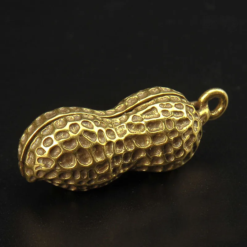 Чистая медь арахисовое ядро можно вынуть ручной работы брелок кулон подарки для друзей латунный брелок для ключей кольцо Висячие безделушки - Цвет: Peanut A