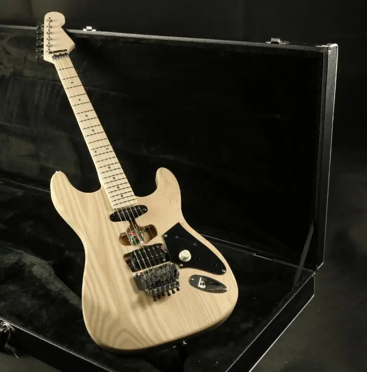 

Top Quality Franken Unfinished Electric Guitar Kits ASH Body FR Bridge Free Shiping Cost