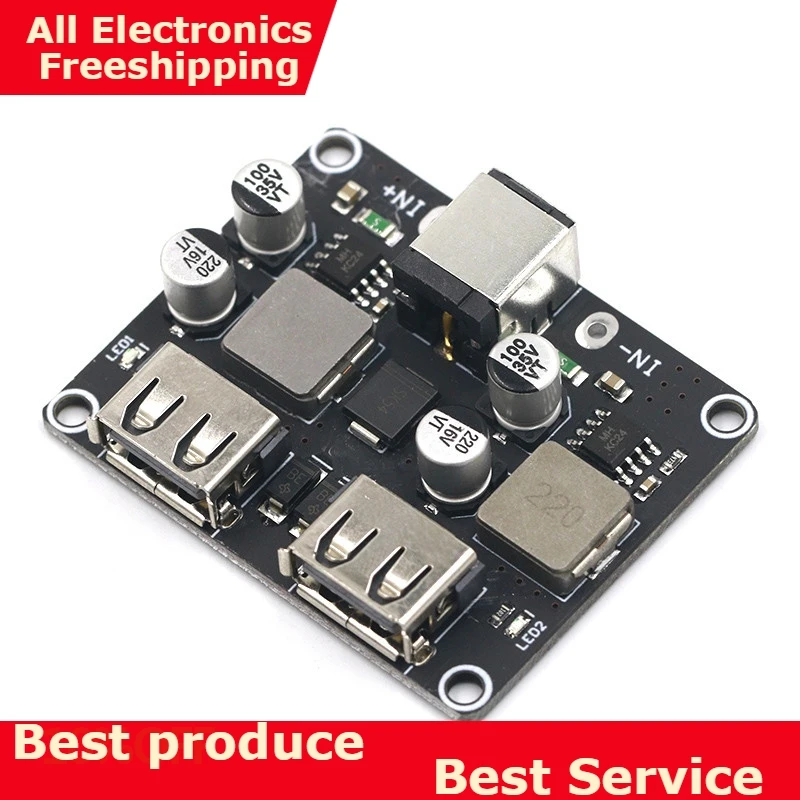 

Dual 2 Double USB Fast Charger Buck Module Input 6V- 30V Single Port 24W Support QC2.0 QC3.0 QC 2.0 3.0 Car Vehicle Board