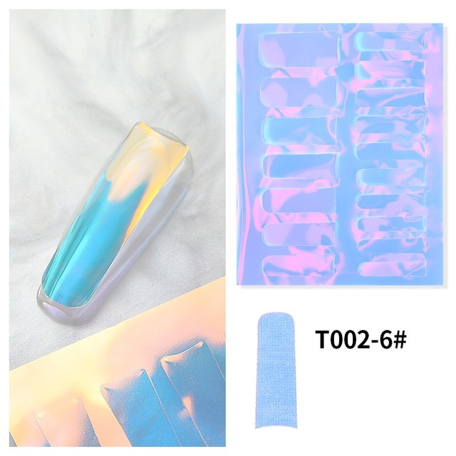 Aurora Ice Cube Cellophane Large Transfer Papers Dreamy Transparent Laser Shiny Candy Sticker for Nail Art Decal 10.8*8.5cm
