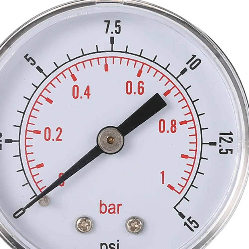 ACEHE Манометр низкого давления для топлива, воздушного масла или воды 50 мм 0-15 фунтов/кв. дюйм 0-1 бар 1/4 дюймов BSPT TS-50 с двойной шкалой