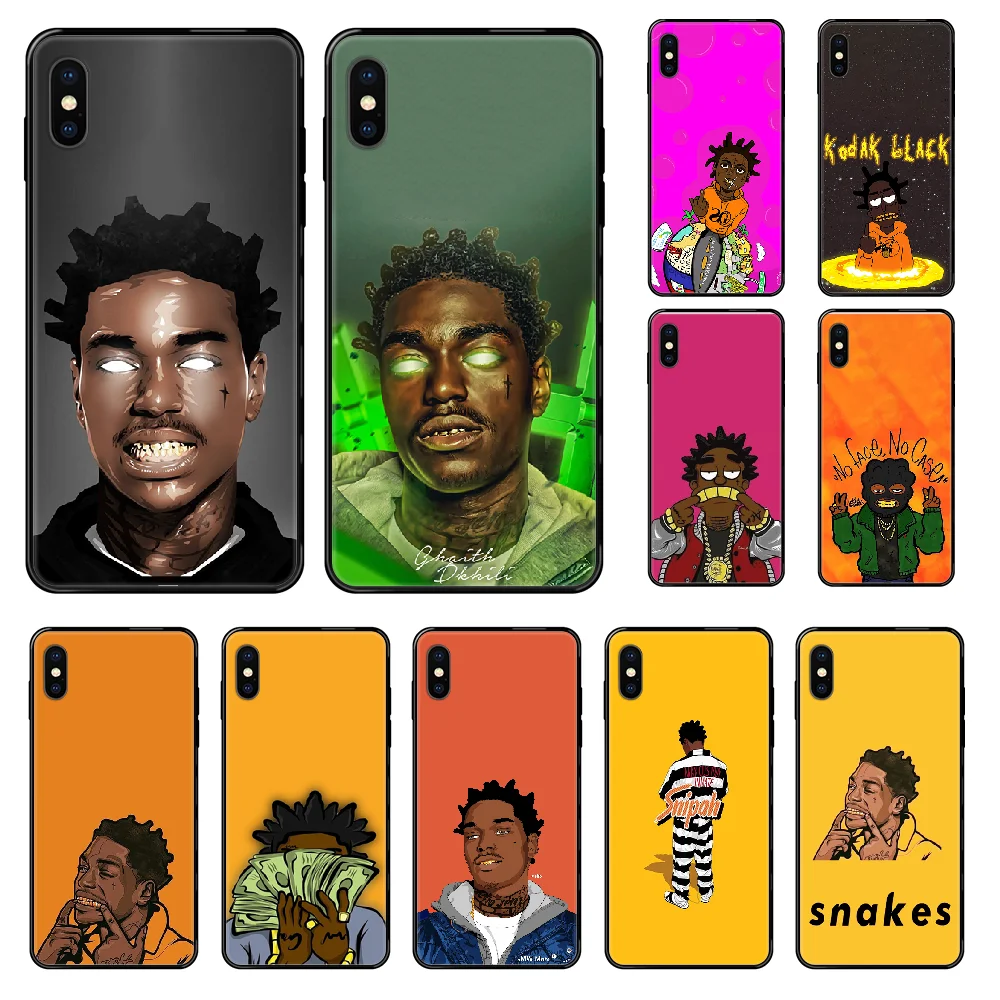 kodak black rap singer Phone case For iphone 4 4s 5 5S SE 5C 6 6S 7 8 plus X XS XR 11 PRO MAX 2020 black pretty waterproof soft
