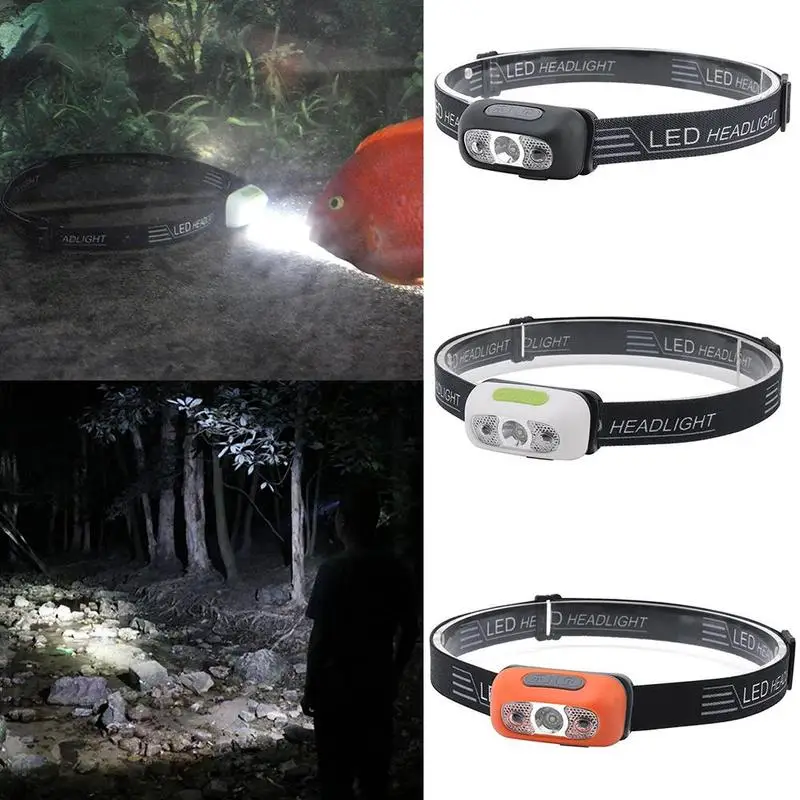 

Mini LED Fishing Headlight Headlamp Head Lamp Flashlight USB Rechargeable 18650 Torch Camping Hiking Night Fishing Light
