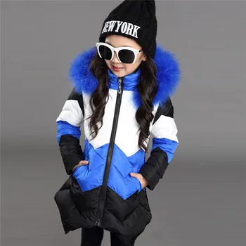 

2020 Girls Winter Coat Children Parkas Irregular Hem Thick Fur Collar Coat Large Padded Winter Jacket Girl Child Kids Parkas