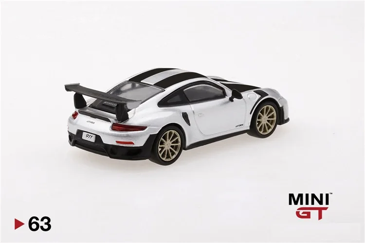 Мини GT 1: 64 Turbo GT2 RS 911 Weissach посылка GT серебристый металлик Tsm модели литья под давлением модель автомобиля