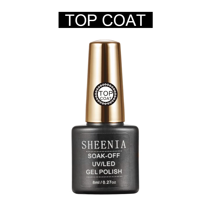 2022 New Sheenia TC025 Top Coat Gel Nail Polish UV Transparent Soak Off Primer Gel Polish Long Lasting Gel Lacquer Nail Art base and top coat gel nail polish uv 15ml transparent soak off primer gel polish long lasting gel lacquer nail art