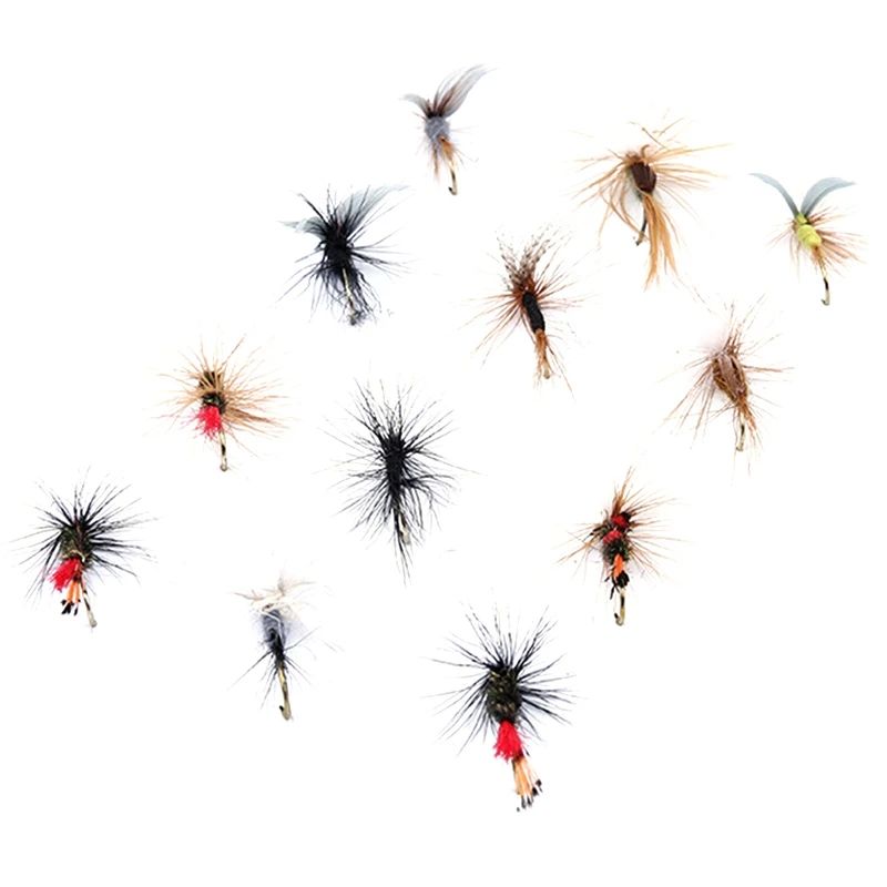 

Set Of 12Pcs Various Dry Fly Hooks Tool Fishing Trout Flies Fish Hook Lures,Powerful Fishes Catching Tool Fishing Lures