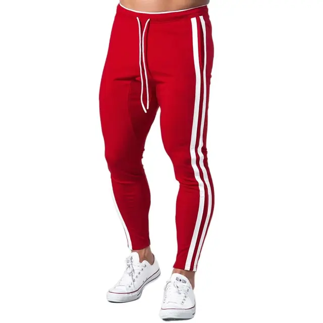 Red Cotton Slim Joggers - Casual Training Sweatpants