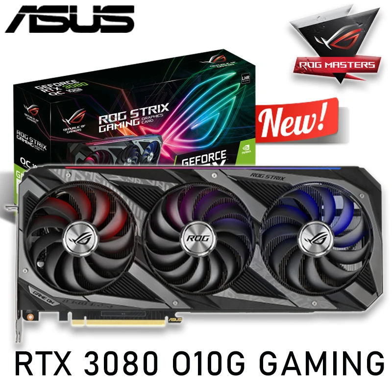 GDDR6X Asus ROG STRIX RTX3080 O10G GAMING Graphics GeForce RTX 3080 Video  Card RTX 3080 Graphics Card 19000MHz 320bit OC New
