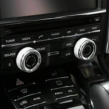 

Aluminum Alloy Knob Cover Silver Volume For Porsche 911 Cayenne Macan 718