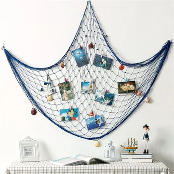

Shell Fishnet Photo Wall Decoration Mediterranean Style Decorative Fishing Net Hemp Rope Photography Prop Home Decor Ornament