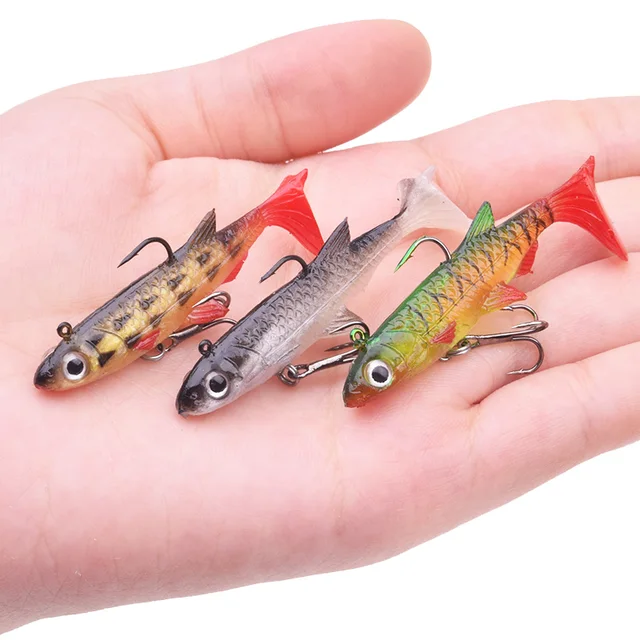 6Pcs/Lot Small Silicone Soft Bait Mixed Colors Set Jigging Wobblers 50mm  3.5g Artificial Spoon Fishing Lures With Bait Box Kit - AliExpress