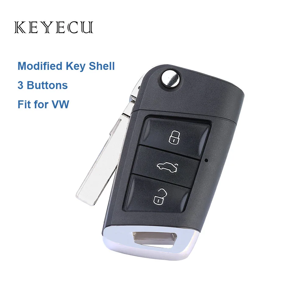 Keyecu Relacement Новые 3 кнопки Модифицированная Складная откидная оболочка ключа