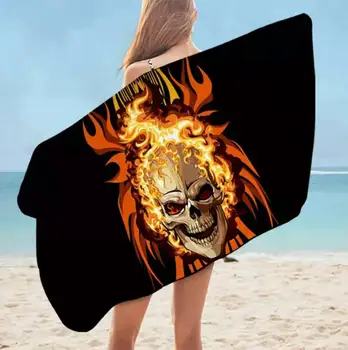 

70*150 Skull Print Absorbent Towels Bath Beach Sport Absorbent Towels Travel Sport Gym Drying Camping Swimwear Shower