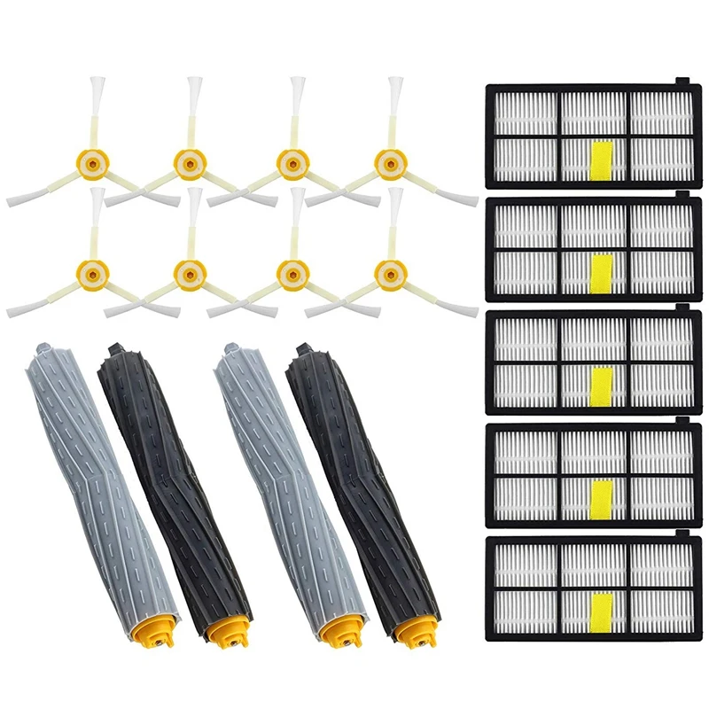 

Replacement Parts For Irobot Roomba 800 & 900 Series 980 960 890 880 860 870 Robotic Vacuum, With 5 Hepa Filters, 8 Side Brushes