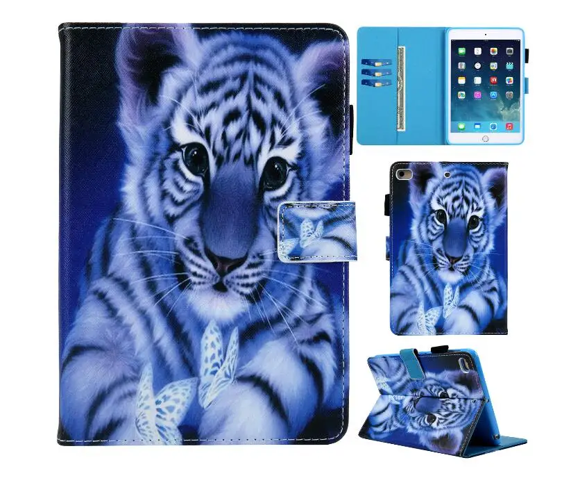 5 Lovely Kids Cartoon Leather Tablet Case For Ipad Mini 1 2 3 4 7.9" Universal Flip Wallet clip Silicone Back Cover Stand+Pen - Color: 5
