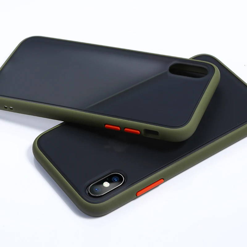 Army Green Прозрачный противоударный силиконовый чехол для iPhone X XR XS Max 11 pro 8 7 6 6S Plus защитная задняя крышка - Цвет: Army Green