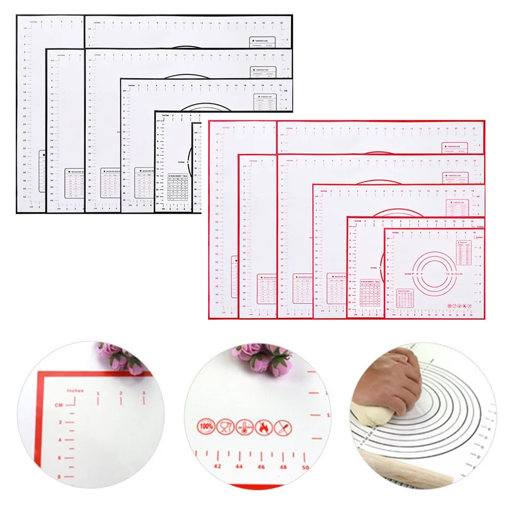 1 шт. силиконовый коврик для выпечки со шкалой раскатки теста замеса