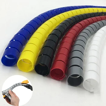 

High quality PE spiral wrapping cable organizer braided sleeving cables cord protector shrinkable tube for appliances 1M