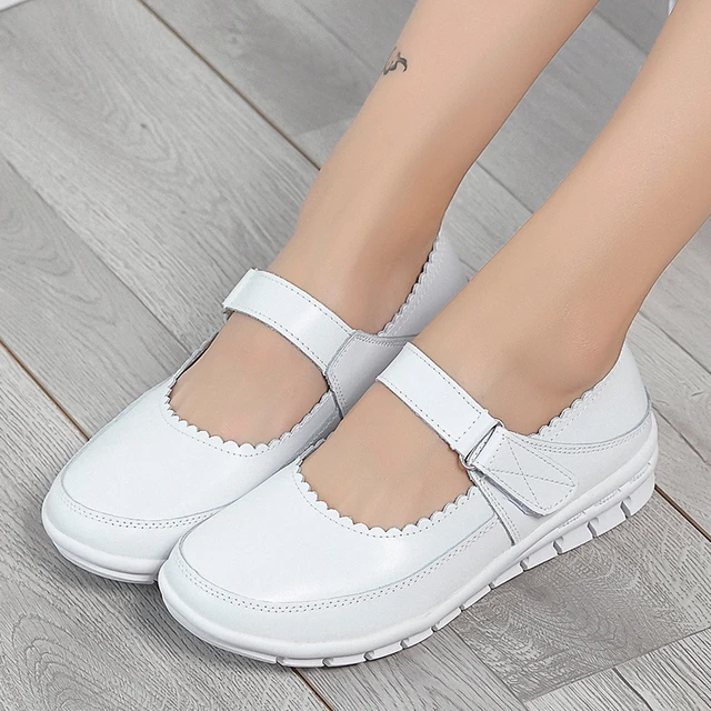 faux leather nursing shoes