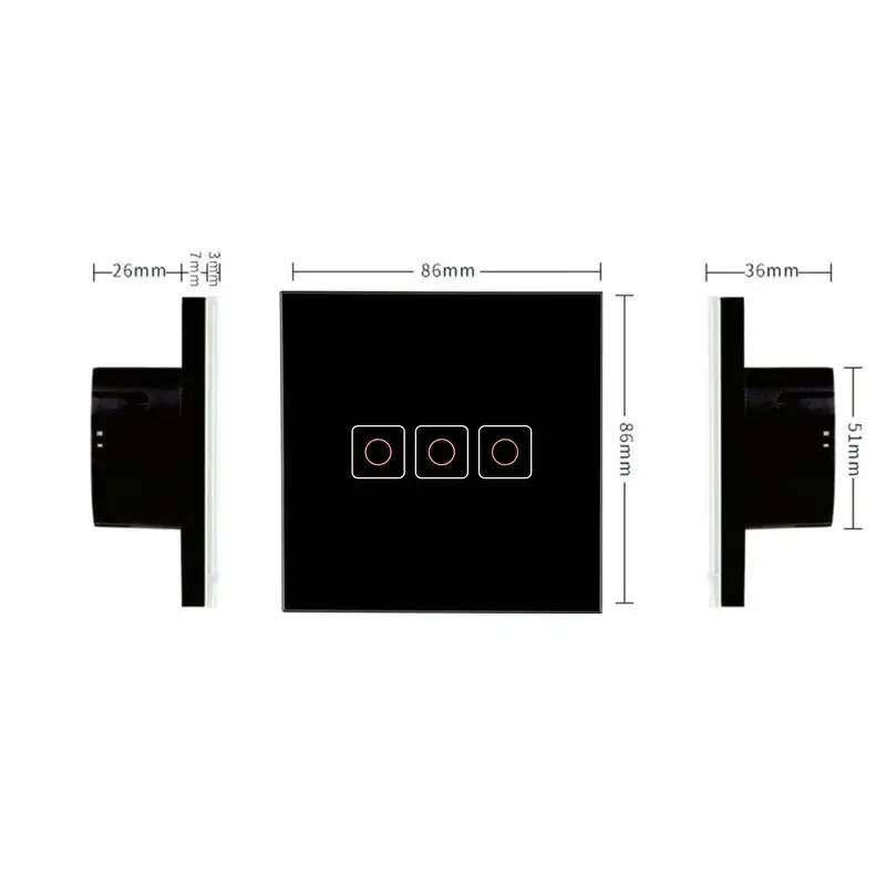 1/2/3 ЕС Стандартный настенный светильник сенсорный выключатель 220V смарт-переключатель с Водонепроницаемый закаленное Стекло Панель для светодиодный настенный светильник s