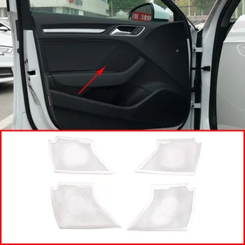 

For Audi A3 2014-2020 Stainless Steel Inner Door Handle Speaker Net Cover Sticker Car Accessories