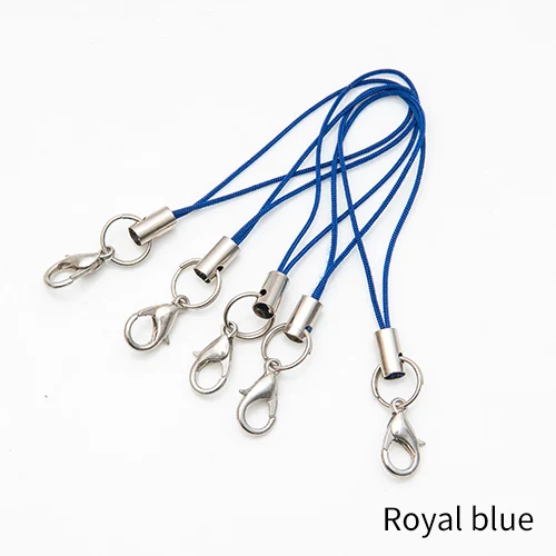 Royal blue 500pcs 500 шт цветные застежки для лобстера, шнурок для сотового телефона, Лариат, мобильные ремни, очаровательные нейлоновые брелоки, цепочка для ключей, подвеска для рукоделия - Цвет: Royal blue 500pcs