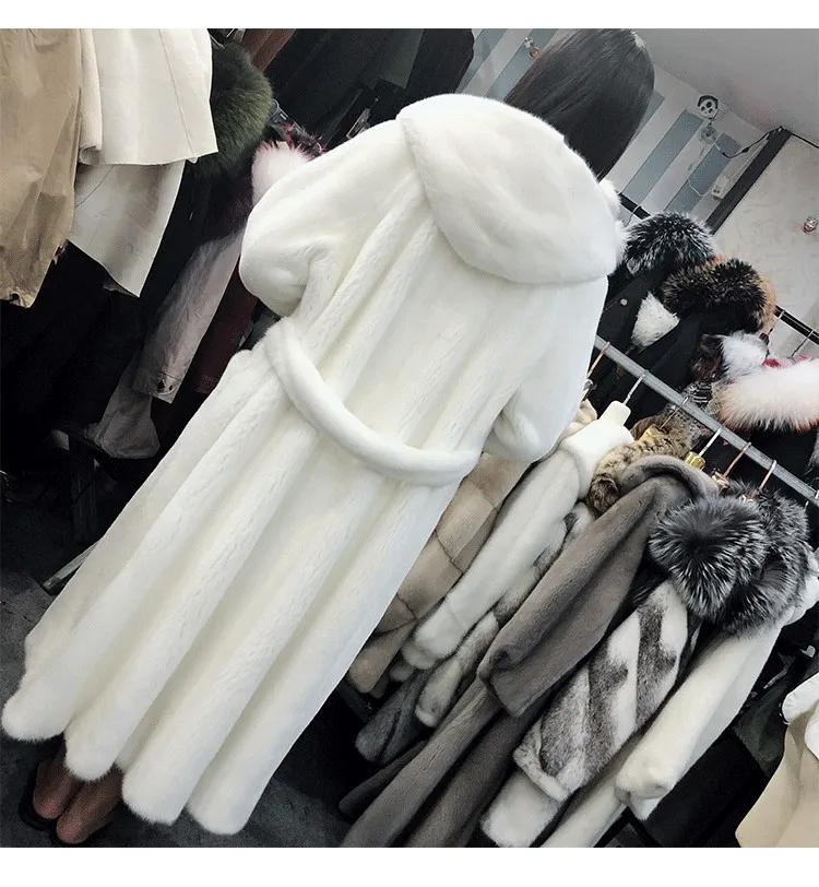 Новинка, женское меховое пальто Parker, плюс размер, женская одежда, зимняя женская Норковая Шуба с длинным рукавом, с капюшоном, роскошное пальто