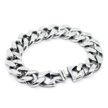 

AMUMIU 21cm*15mm 2021 Stainless Steel Bracelet Hand Chain Wholesale HB131