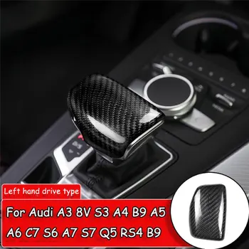 

Car styling Carbon Fiber Sticker for Audi A4 S4 RS4 A5 S5 RS5 Q5 Q7 2017-2018 Car interior Automatic Gear head Handle Sticker