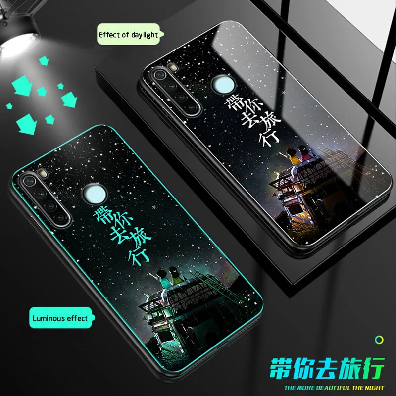 08 Чехол в виде светящегося стекла для Xiaomi mi 9 A3 Lite CC9 E задняя крышка для Xiaomi mi 9 se mi x 2S redmi note 8 7 K20 pro Чехол для телефона Coque - Цвет: 08