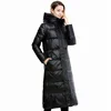 Long manteau à capuche 90% en duvet de canard blanc pour femme, veste épaisse et chaude, grande taille, automne hiver ► Photo 1/6