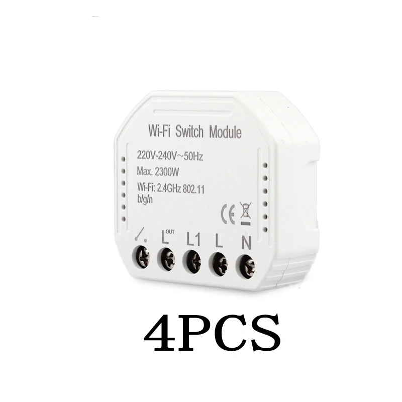 4PCS Diy модуль Wifi дистанционный переключатель освещения Smart Life/Tuya приложение дистанционное управление работает с Alexa Echo Google Home - Комплект: 4PCS