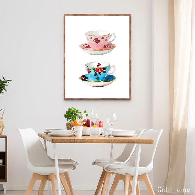 Vintage-Teacup-With-Peony-Posters-and-Prints-Watercolor-Shabby-Chic-French-Country-Home-Kitchen-Art-Canvas (3)