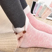 Новинка; зимние женские носки; повседневные теплые плюшевые носки-тапочки; хлопковые толстые короткие носки для девочек и женщин; Sokken Skarpetki
