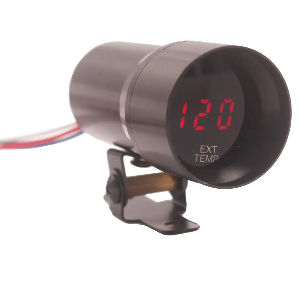 37mm Compact Micro Digital Smoked Len Exhaust Gas Temperature EGT Gauge Red LED.