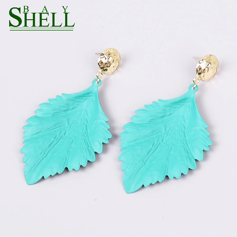 Женские маленькие серьги в стиле бохо виде листьев/капель из нержавеющей стали