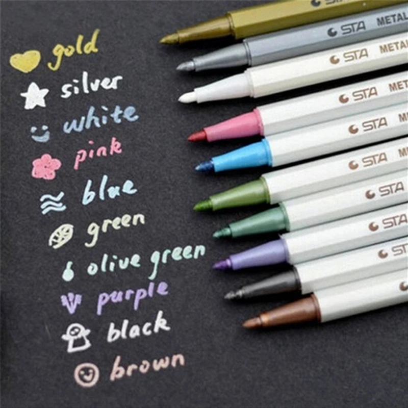 

10 Colors Waterproof Car Tyre Tire Tread CD Metal Permanent Paint Marker Graffti Oily Marker Macador Caneta Stationery 2019 New