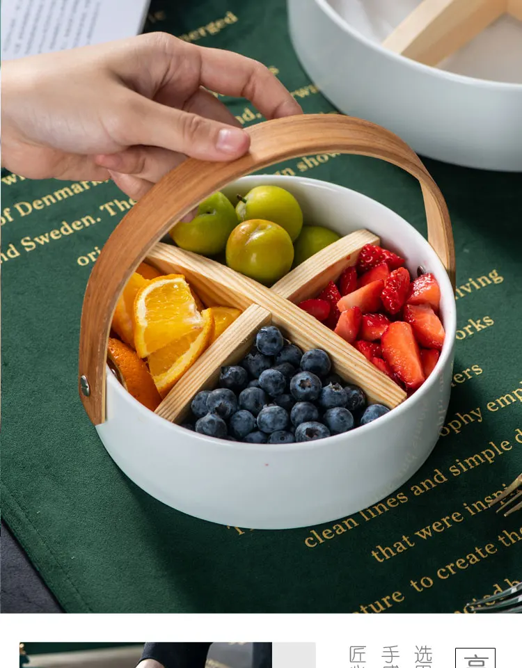 Скандинавский стиль Современная Гостиная домашняя керамика нестандартный пояс ручки тарелка для сухих фруктов блюдо для закусок изумрудная фруктовая тарелка